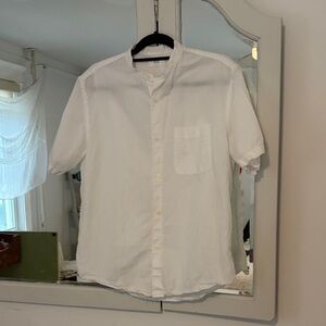 Uniqlo linen cotton Stand Collar Shirt- Small